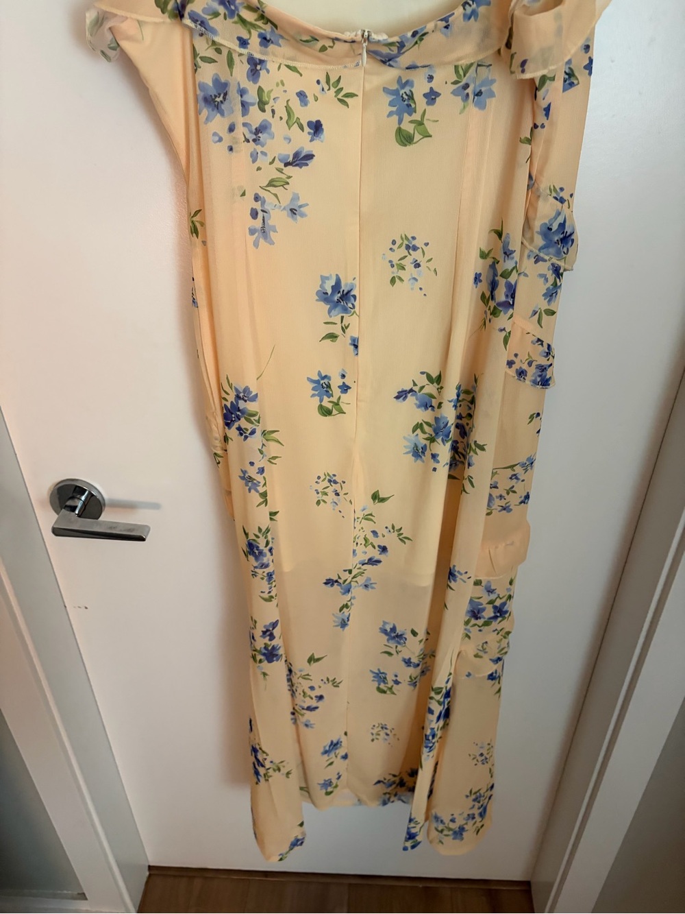 Yellow Floral Ruffle Slip Dress - Picture 6 of 6